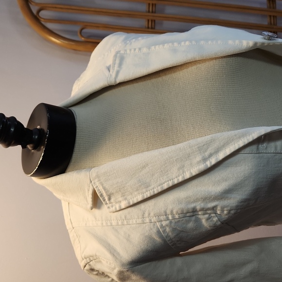 Armani Exchange white denim size XS jacket 99% cotton 1% spandex - Picture 2 of 14